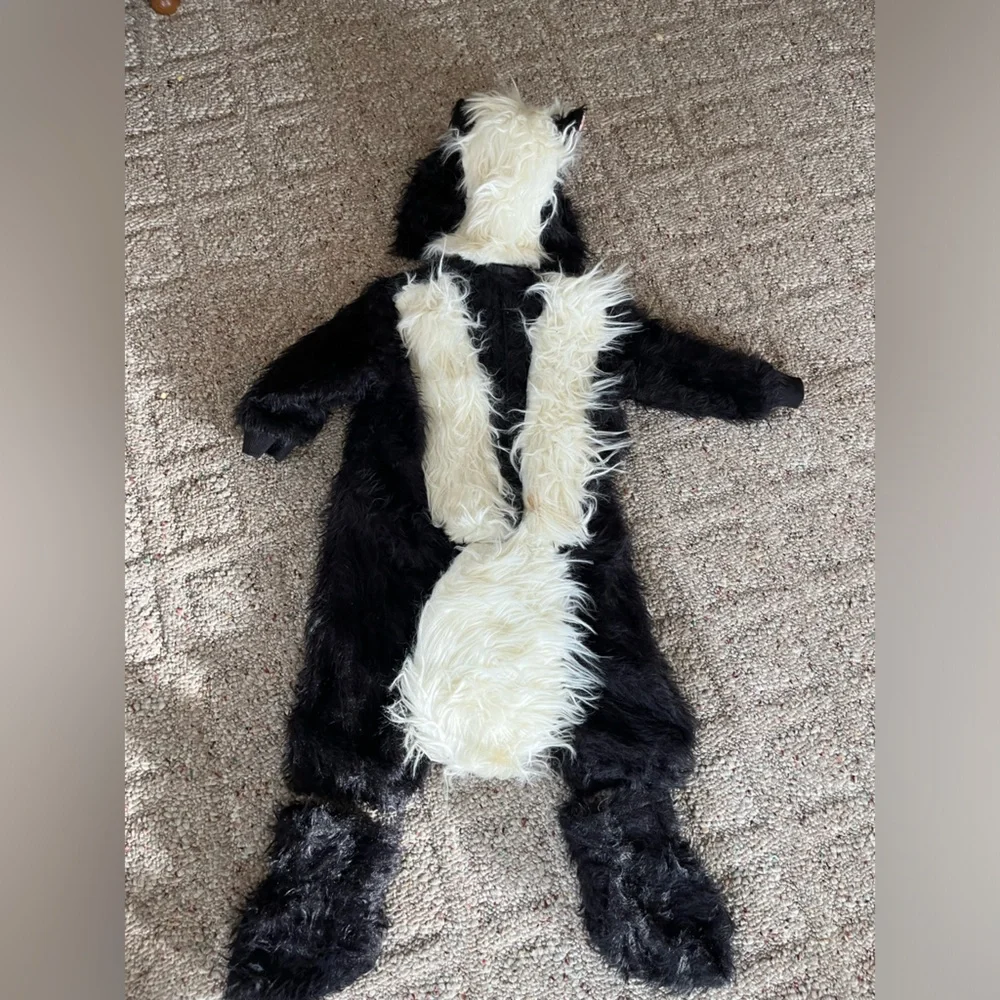 Handmade Black & White Skunk Costume - Plush Animal Outfit